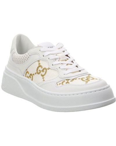 Gucci GG Canvas & Leather Sneaker - White