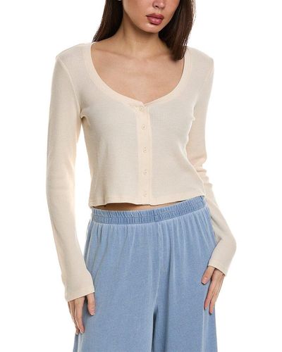 Z Supply Ciana Cropped Waffle Top - Blue