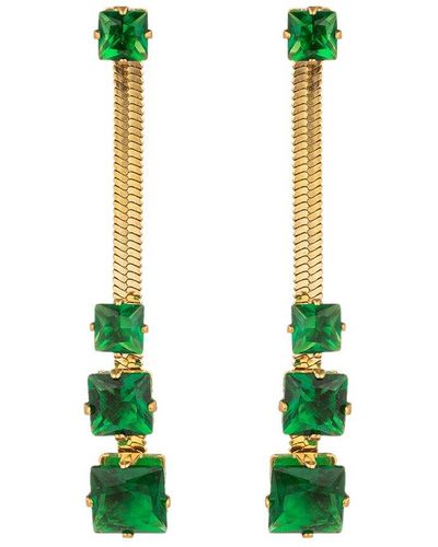 Eye Candy LA The Luxe Collection Cz Drop Earrings - Green