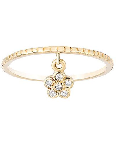 Ariana Rabbani 14k 0.035 Ct. Tw. Diamond Hanging Flower Ring - White