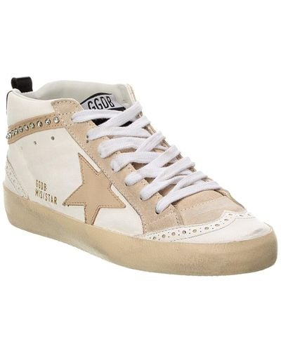 Golden Goose Mid Star Leather & Suede Sneaker - White