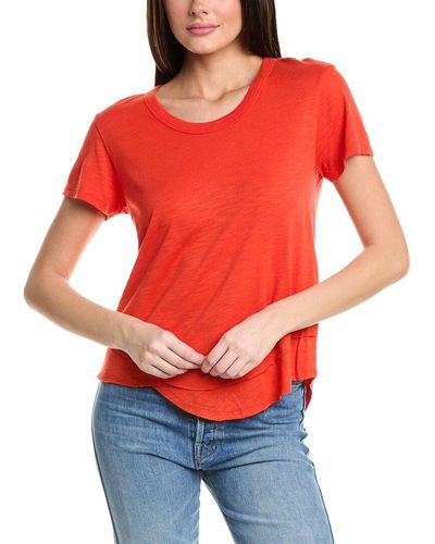 Chrldr Ava Mock Layer T-shirt - Red