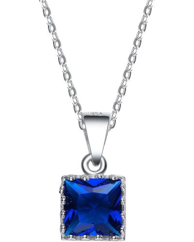 Genevive Jewelry Silver Plated Necklace - Blue