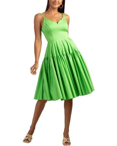 Trina Turk Fit And Flare Bask Dress - Green