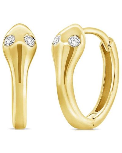 Sabrina Designs 14k 0.04 Ct. Tw. Diamond Snake Huggie Earrings - Metallic