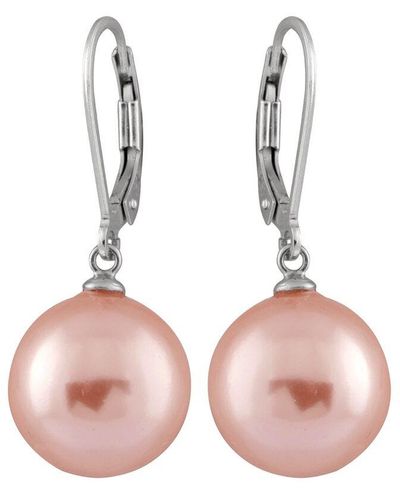 Splendid Silver 12-13mm Shell Pearl Earrings - Pink