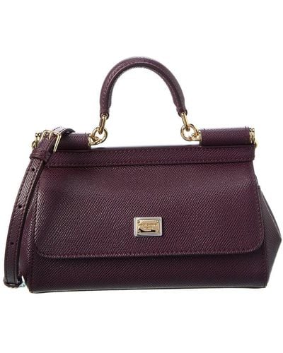 Dolce & Gabbana Sicily Small Leather Satchel - Purple