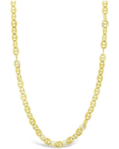 Sterling Forever 14k Over Silver Textured Anchor Chain Necklace - Metallic