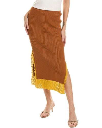 STAUD Oceanside Skirt - Brown