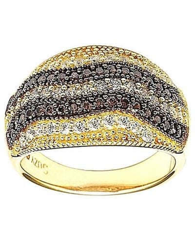 Suzy Levian Gold Over Silver Cz Ring - White
