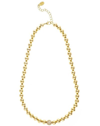 Rivka Friedman 18k Plated Cz Polished Bead Necklace - Metallic