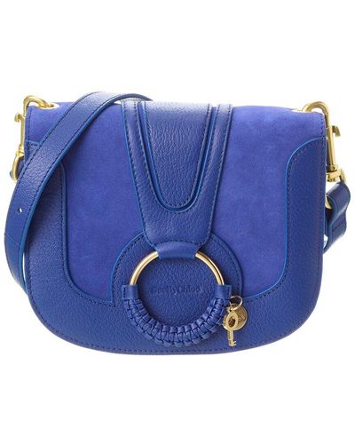 See By Chloé Hana Small Leather & Suede Crossbody - Blue