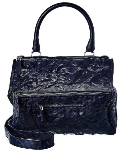 Givenchy Pandora Small Aged Leather Shoulder Bag - Blue