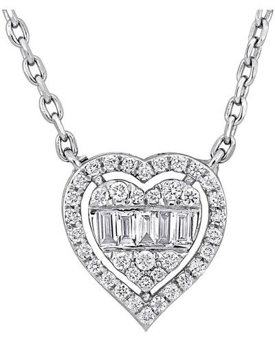 Rina Limor 14k 0.27 Ct. Tw. Diamond Heart Necklace - White