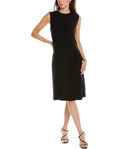 Ferragamo Ferragamo Sleeveless Pleated Silk Dress - Black
