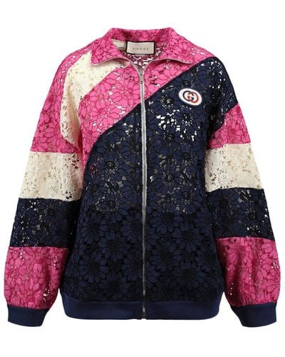 Gucci Lace & Intarsia Jacket - Pink