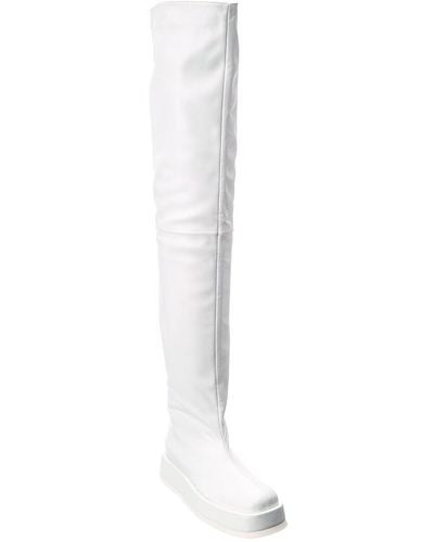 Gia Borghini X Rhw Rosie 10 Leather Thigh-high Boot - White