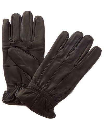 Surell Pieced Leather Gloves - Black