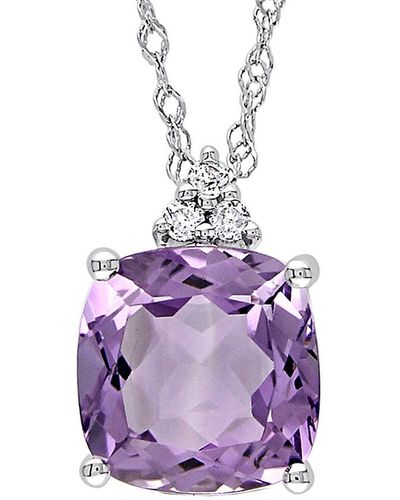 Rina Limor 10k 1.78 Ct. Tw. Diamond & Amethyst Pendant Necklace - Purple