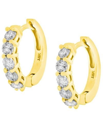 Diana M. Jewels Fine Jewelry 18k 1.00 Ct. Tw. Diamond Huggie Earrings - Metallic