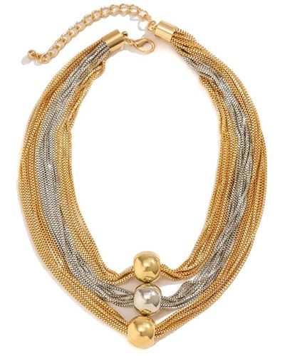 Liv Oliver 18k Plated Layer Necklace - Metallic