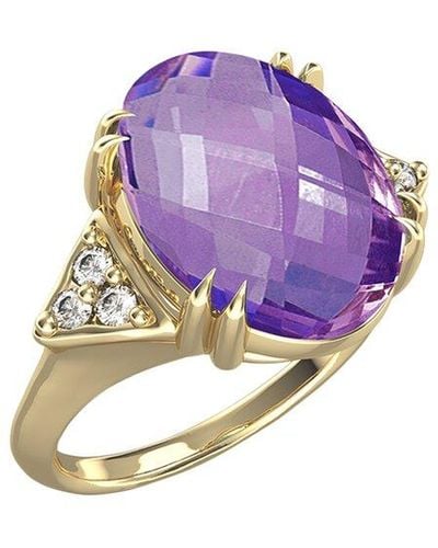 I. REISS 14k 4.99 Ct. Tw. Diamond & Amethyst Cocktail Ring - Purple