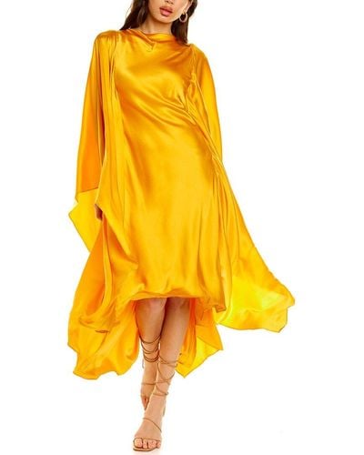 Cult Gaia Kesia Silk-blend Gown - Yellow