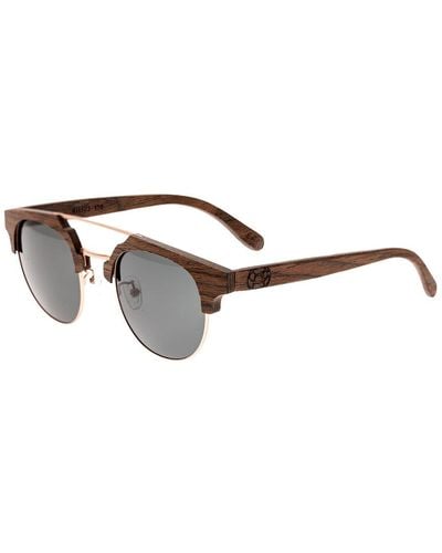 Earth Wood Unisex Kai 40mm Polarized Sunglasses - Brown