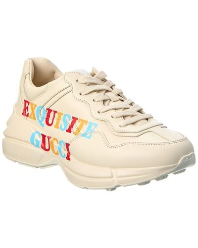 Gucci Rhyton Exquisite Leather Sneaker - Natural