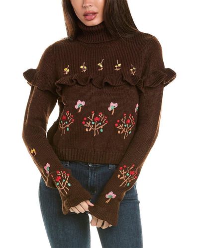 To My Lovers Embroidered Sweater - Brown
