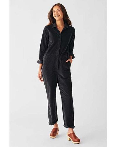 Faherty Stretch Cord Utility Jumpsuit - Blue