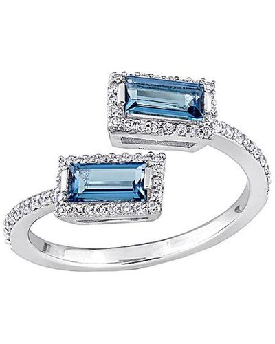 Rina Limor 14k 1.12 Ct. Tw. Diamond & London Blue Topaz Ring