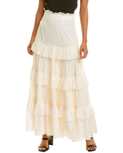 Carolina K Cat Maxi Skirt - White