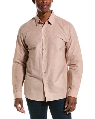 Theory Irving Essential Linen-blend Shirt - Natural