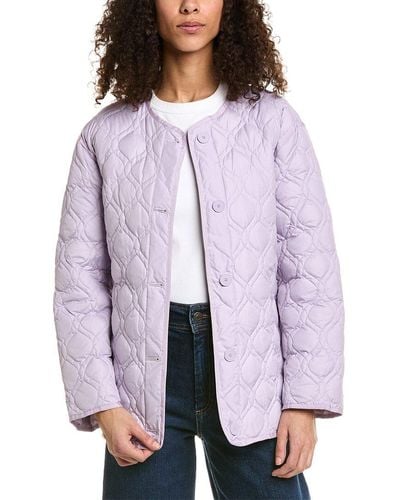 Sandro Quilted Down Jacket - Purple