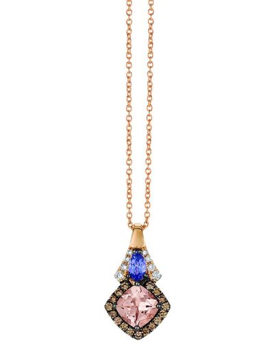 Le Vian ® 14k Strawberry Gold 0.91 Ct. Tw. Diamond & Morganite Pendant Necklace - White