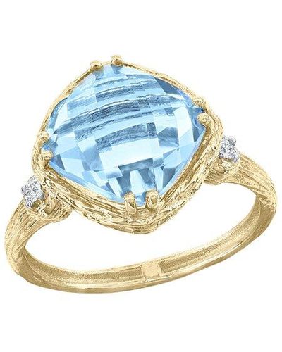 I. REISS 14k 4.80 Ct. Tw. Diamond & Blue Topaz Cocktail Ring