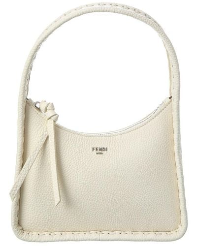 Fendi Fendessence Mini Leather Hobo Bag - Natural