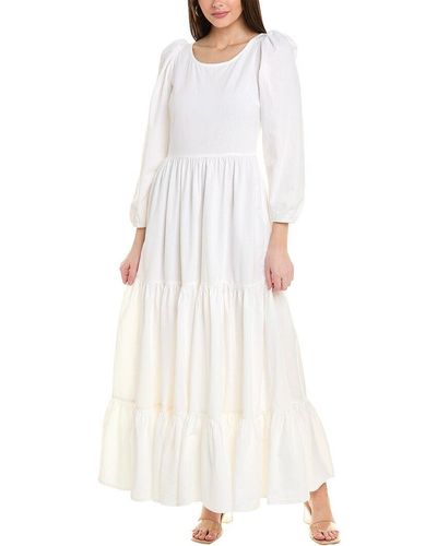 Boyish Tiered Maxi Dress - White