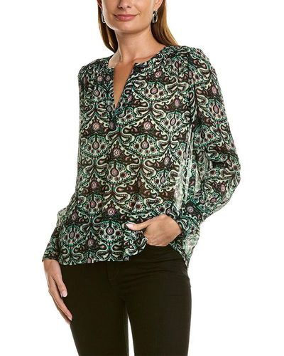 Ba&sh Crinkled Chiffon Top - Green