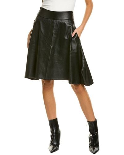 SNIDER Knight Leather Wool-blend Skirt - Green