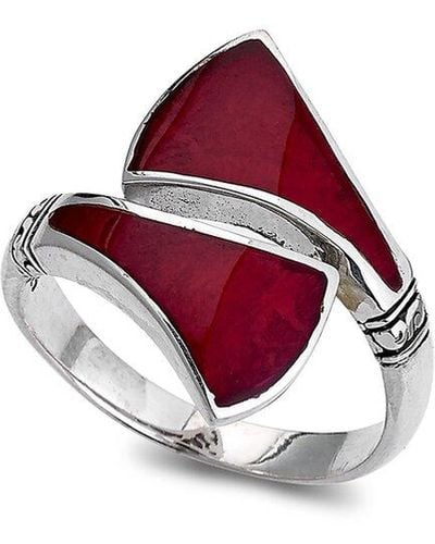 Samuel B. Silver Coral Bypass Ring - Red