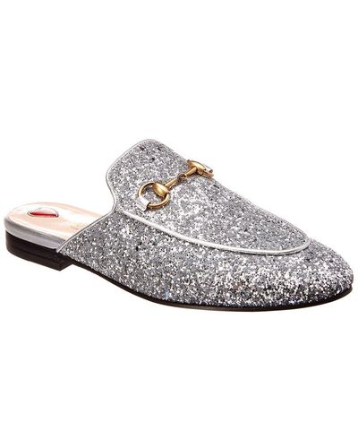 Gucci Princetown Glitter Slipper - White