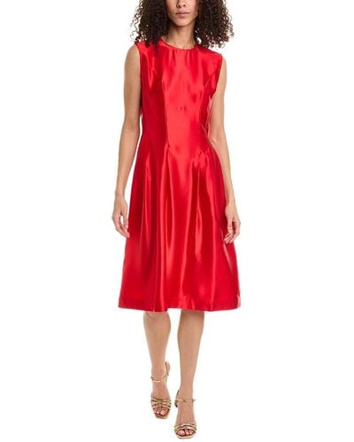 Frances Valentine Florencia Silk A-line Dress - Red