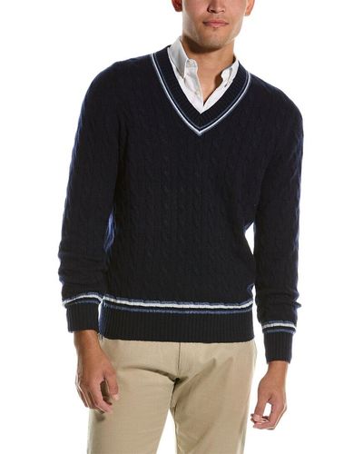 Brunello Cucinelli Cashmere V-neck Sweater - Blue