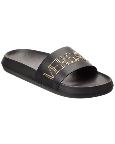 Versace Logo Slide - Black
