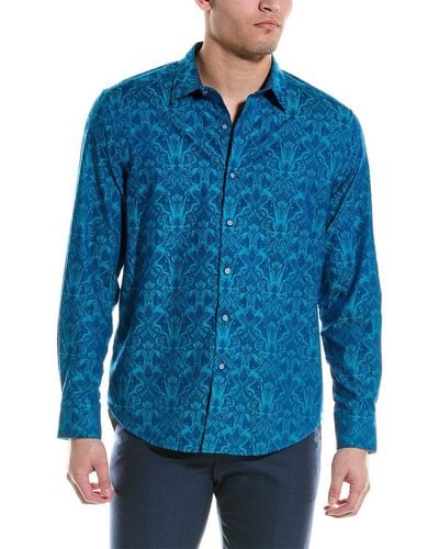 Robert Graham Highland Classic Fit Woven Shirt - Blue