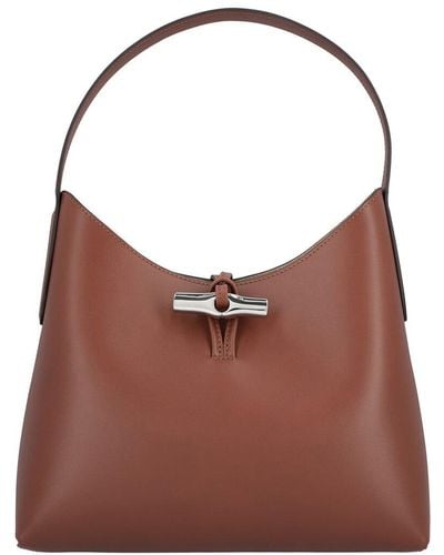 Longchamp Roseau Leather Bag - Brown