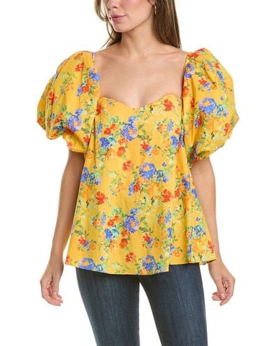 Caroline Constas Palmer Top - Yellow