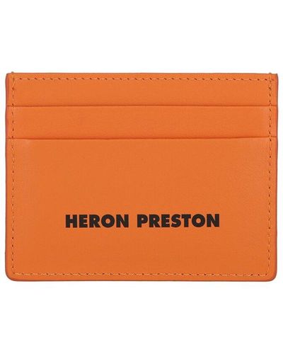 Heron Preston Hp Tape Ns Leather Card Holder Wallet - Orange